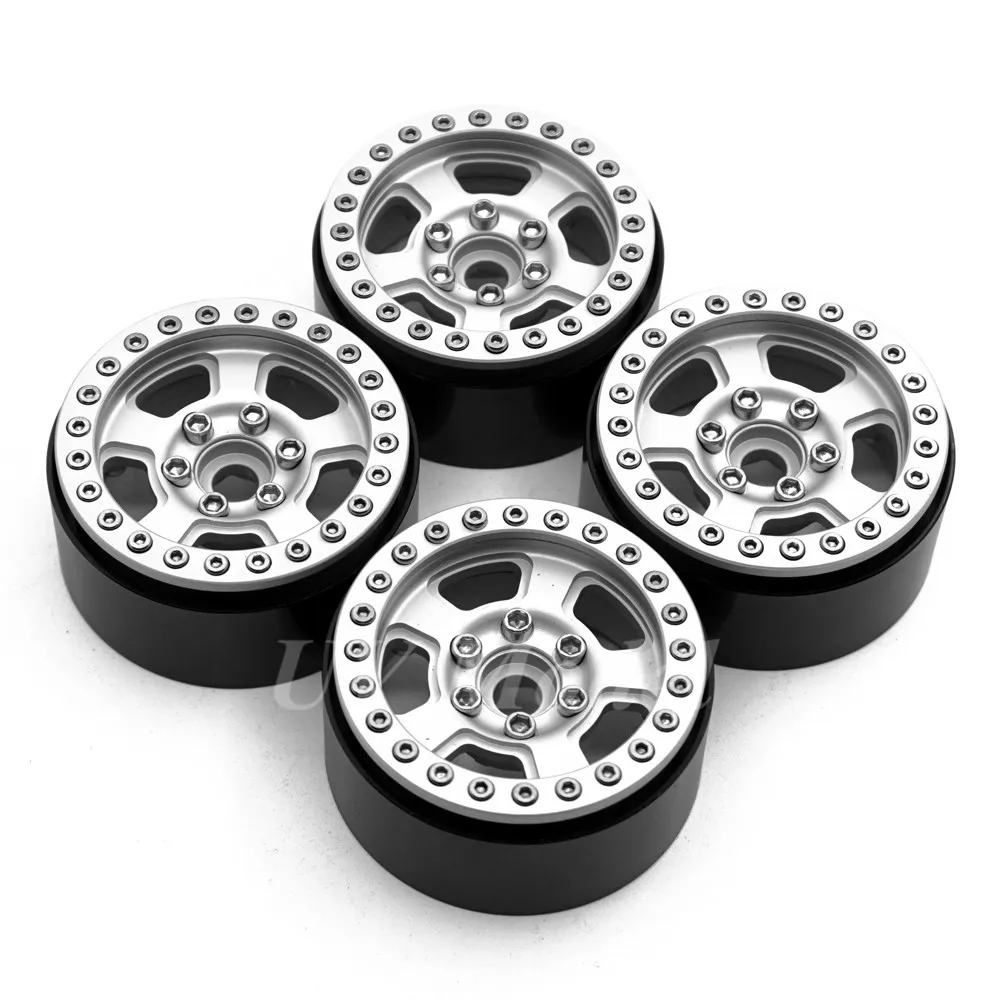 4 шт. новые продажи RC части 1,9 дюймов металлическая Ступица колеса Beadlock обод колеса Набор для 1:10 RC Гусеничный осевой SCX10 CC01 колесо радиоуправляемого автомобиля ступица