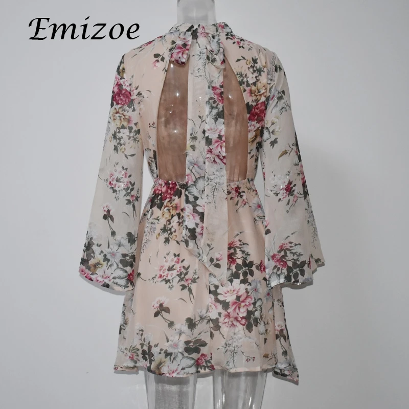 Сексуальное цветочное платье Emizoe женское Новое весеннее пляжное в стиле бохо с