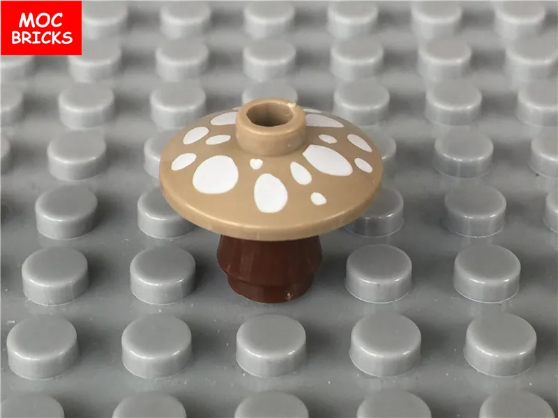 10pcs/lot MOC Bricks DIY Dish 2 x Inverted with Mushroom Spots Pattern &amp Cone 1 Top Groove Building Blocks kids gift | Игрушки и