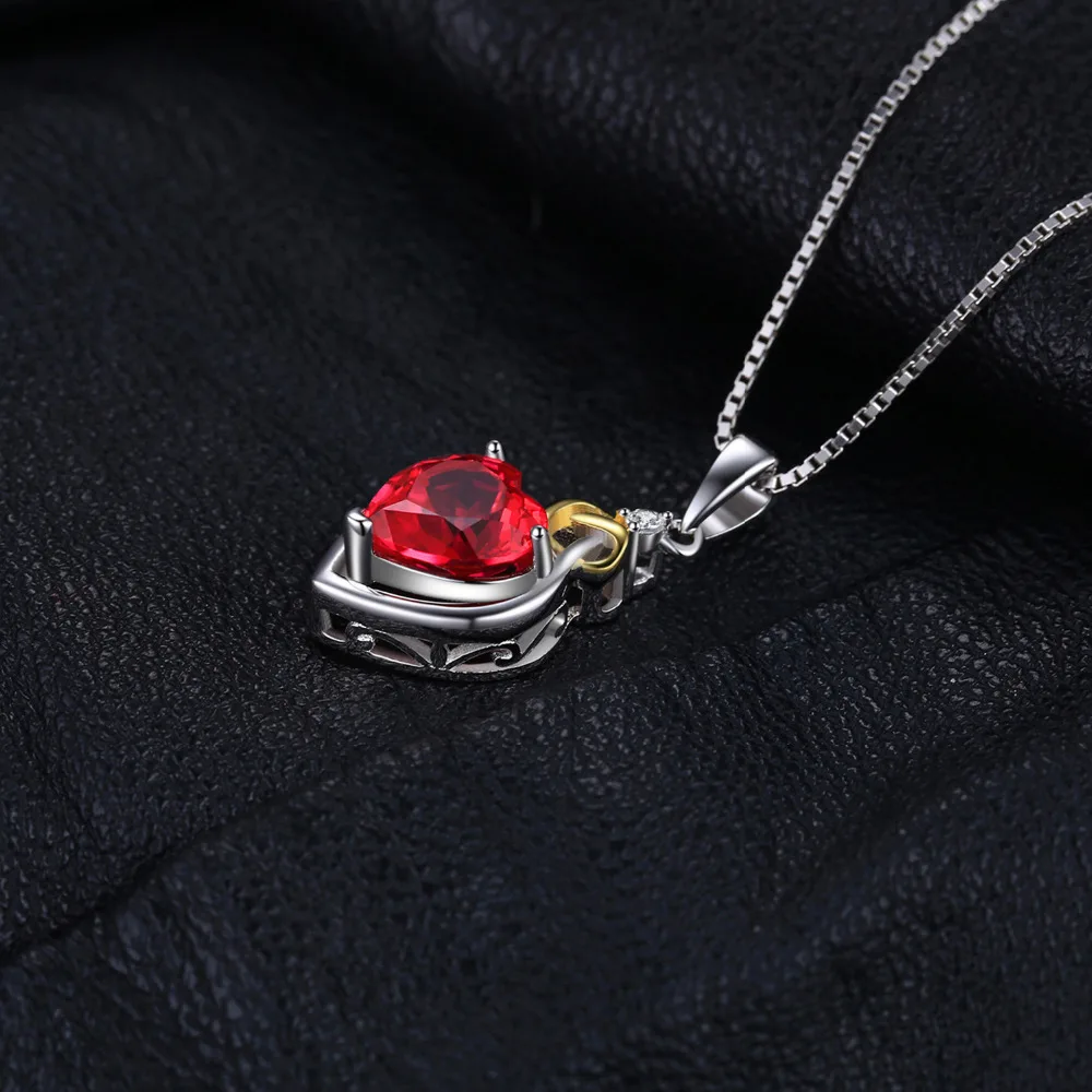 Jewelrypalace Любовь Узел Сердце 2.5ct рубинов создано 925 стерлингового серебра желтое