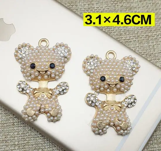 

Little bear alloy buttons 100pcs/lot metal rhinestone button wedding hair bow garment DIY accessory wholesale