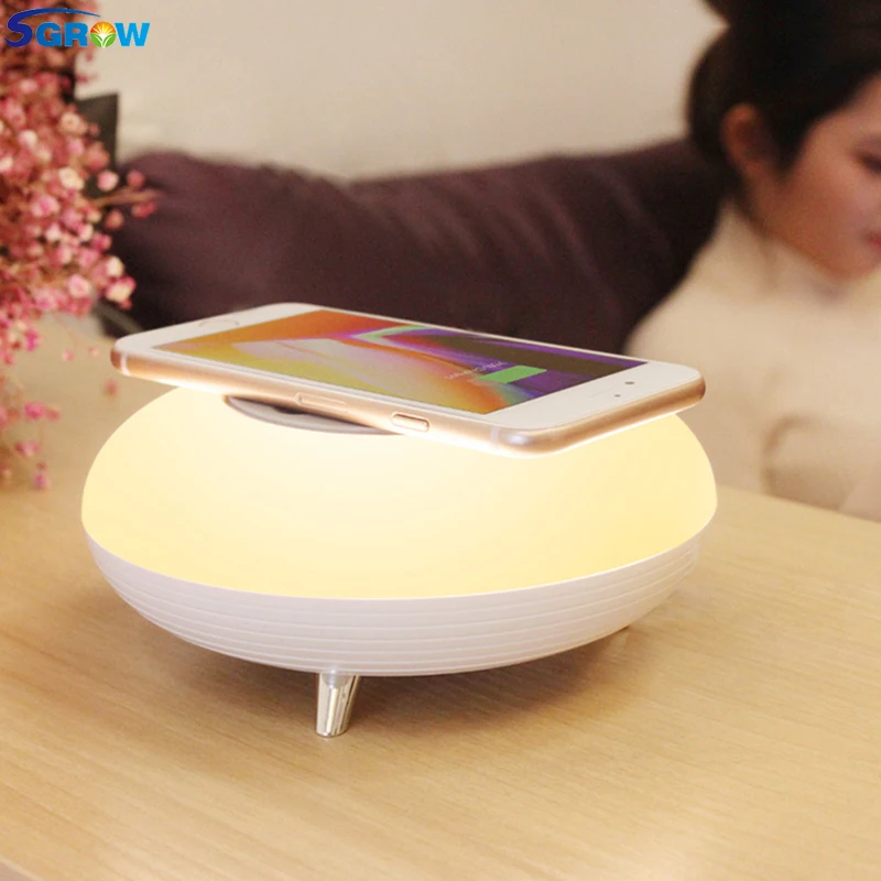 SGROW Mini 7 цветная Настольная лампа с беспроводной зарядкой комнатное освещение для