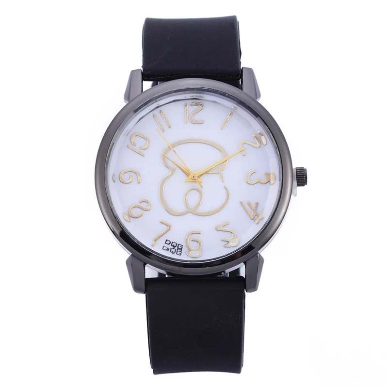 Фото Reloj mujer Новые Модные Простые Стильные женские повседневные часы, Кожа Кварцевые часы Женские Аналоговые мужские часы с медведями kadin izle №2
