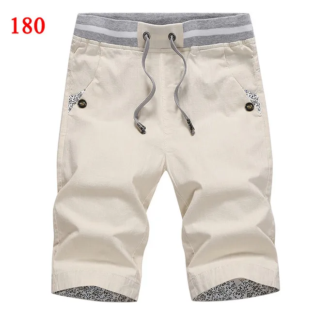 180 beige Прямая поставка летние однотонные повседневные мужские шорты-карго шорты размера плюс 4XL пляжные шорты M-4XL AYG36 - Цвет: 180 beige