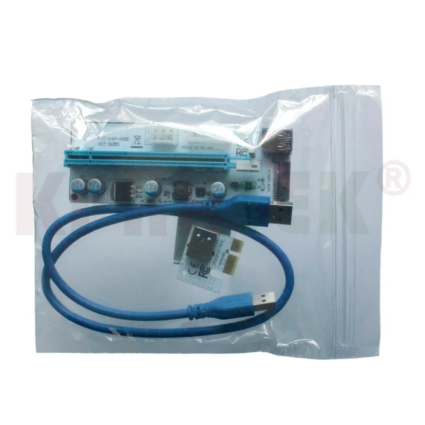 VER008S Molex 4Pin SATA 6PIN PCIE PCI E адаптер Riser Card 1X до 16X100 штук| |