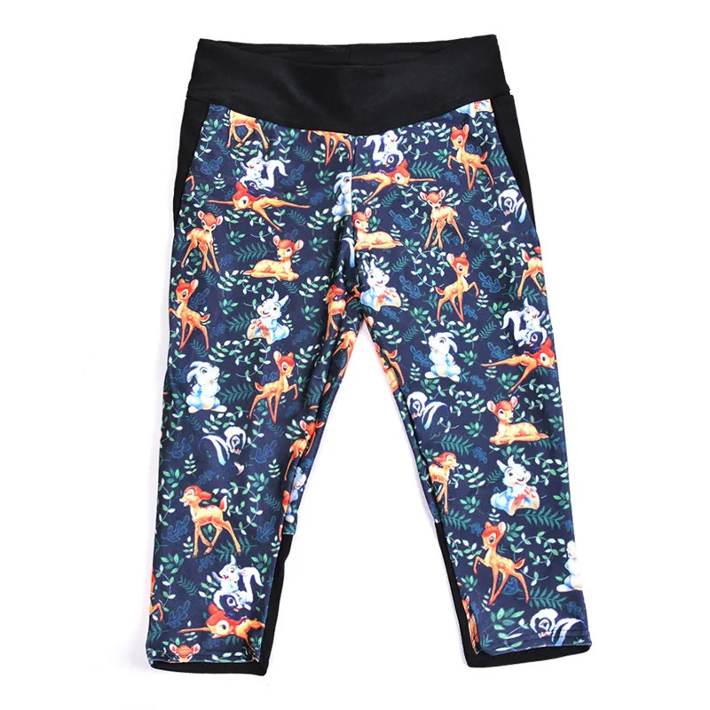 Брендовые леггинсы Бэмби цифровая печать тонкие Джеггинсы Женские Модные Штаны