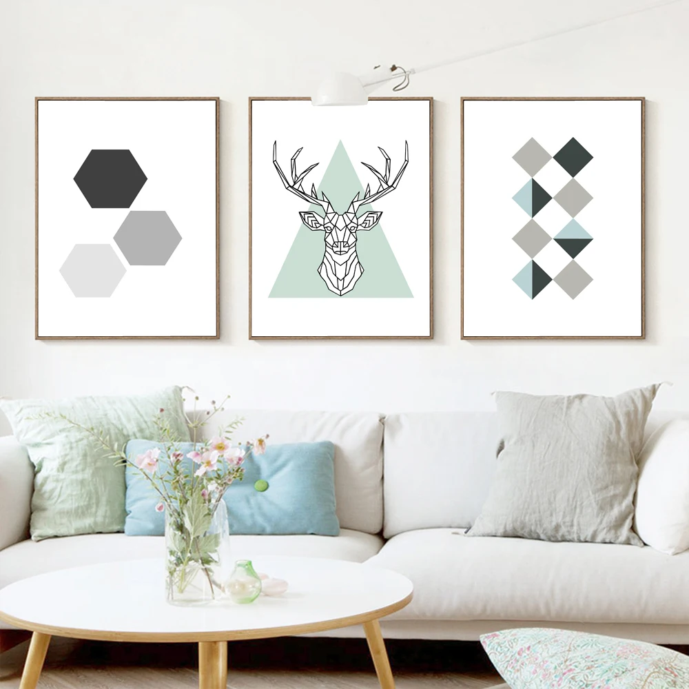 Современная простота искусство шестигранный и Алмазный холст печать Постер без