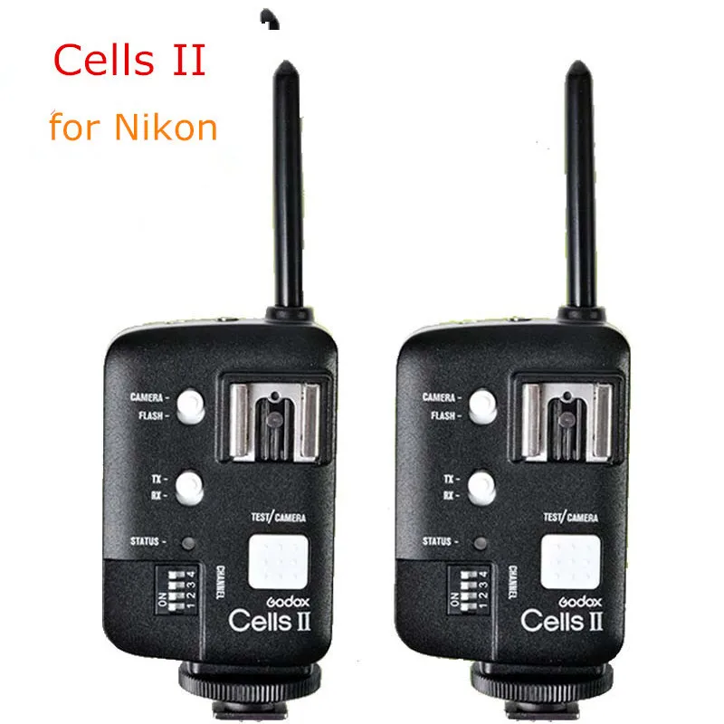 2шт Godox Cells II высокоскоростное студийное фото устройство триггер беспроводной