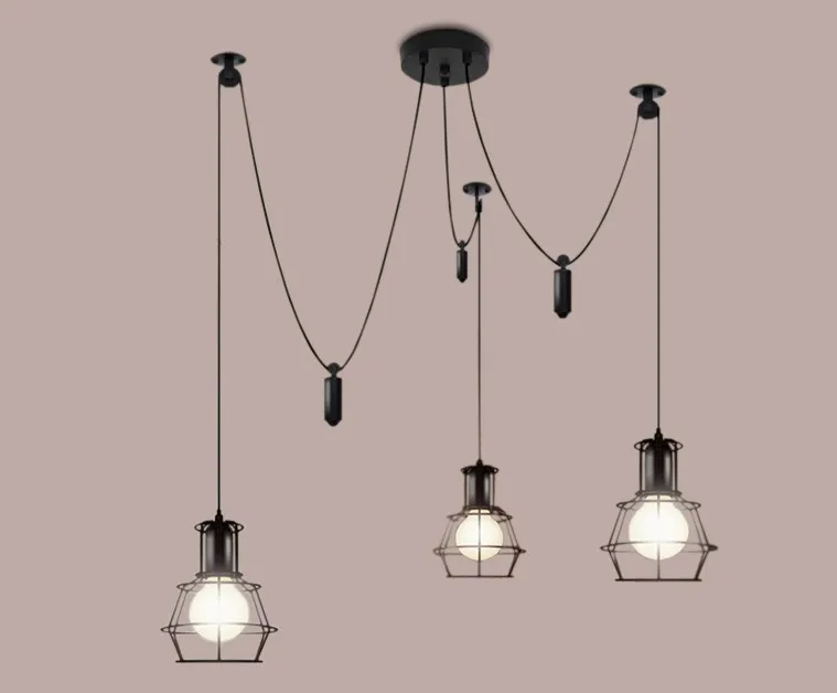 Современная Скандинавская ретро люстра с лампочками Эдисона винтажная