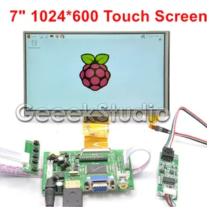Raspberry Pi 4 B все модели 7 дюймов 1024*600 TFT LCD резистивный дисплей монитор сенсорный экран с платой драйвера HDMI VGA 2AV