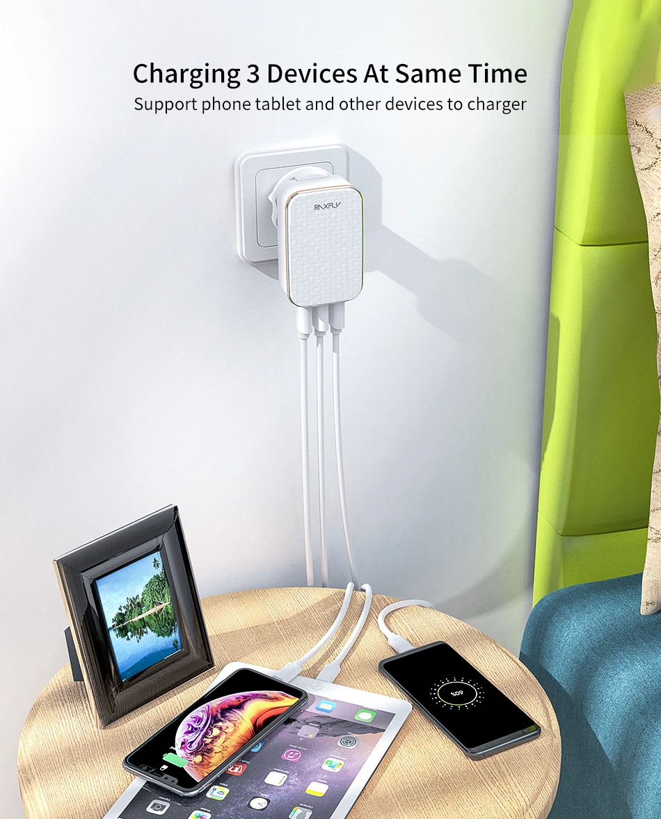 USB raxfly зарядное устройство для iPhone 7 X XS XR 3.4A Max быстрое зарядное устройство для телефона для samsung Xiaomi huawei дорожное настенное зарядное устройство адаптер EU US