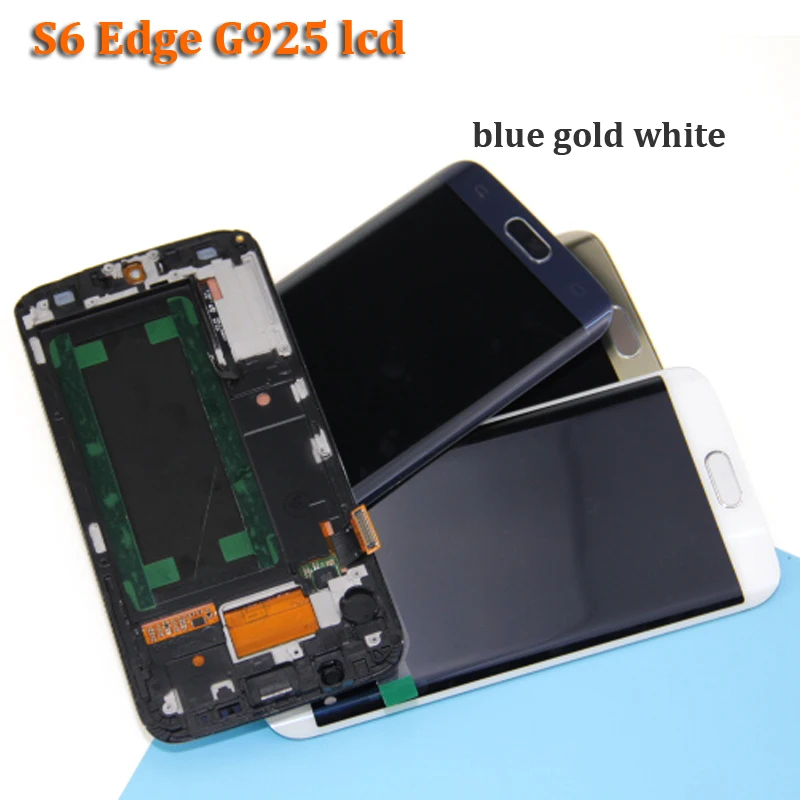 Супер качество для samsung Galaxy S6 Edge G925F G925A G925P ЖК экран с сенсорным дигитайзером Белый