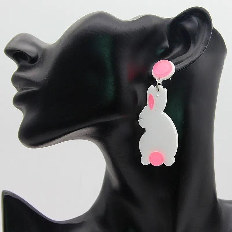 FISHPEACH Новое поступление Длинные акриловые висячие серьги с животными для женщин