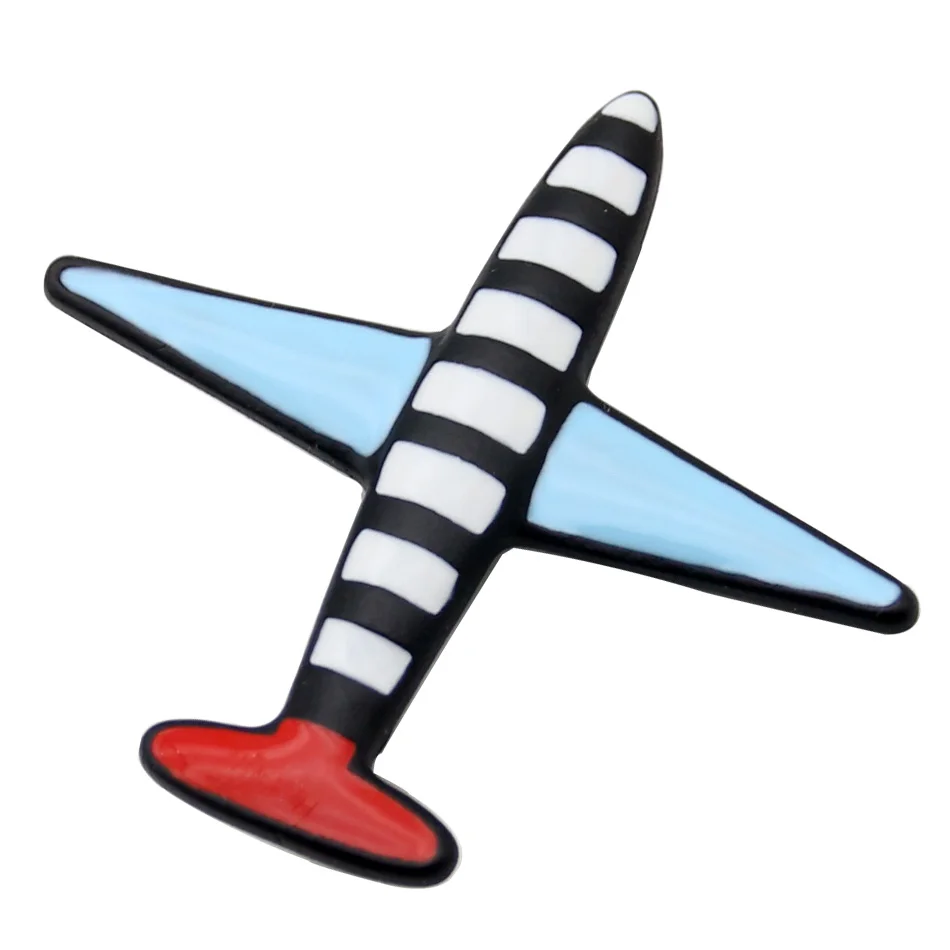 2016 трендовые броши в виде самолета для женщин лаковые черные полоску с зебрами