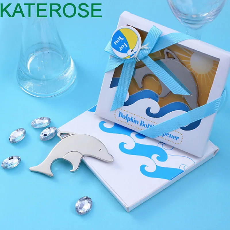 

10PCS Silver Dolphin Design Bottle Opener Beach Themed Wedding&Bridal Shower Favors Barware Party Giveaways Gift For Guest