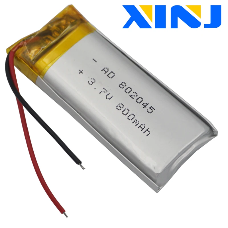 XINJ 3 7 V 800mAh полимерный литиевый аккумулятор 802045 для камеры DVC DVR GPS музыкальный
