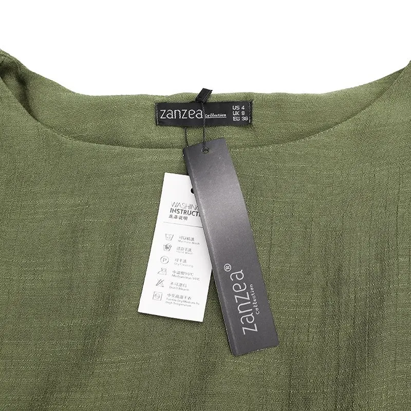 ZANZEA, 9 цветов,, летнее платье, женское, повседневное, свободное, Vestidos, хлопок, лен, длинное платье, макси, платье, рубашка, Ретро стиль, размера плюс