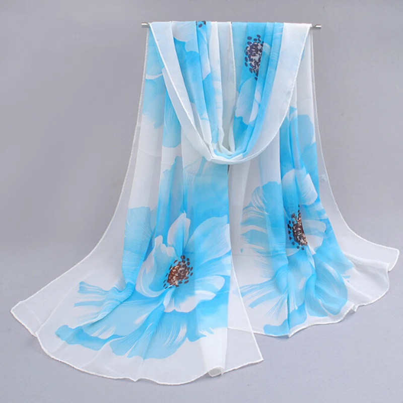 Летние шарфы элегантные женские шали супер длинные шифоновые декоративные ткани