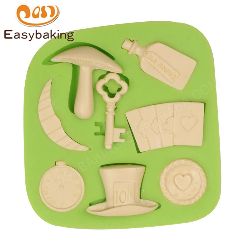 Силиконовая форма сделай сам для помадки покера джентльмена шляпы ключей