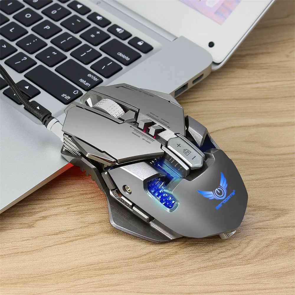 Прямая поставка ZERODATE X300GY USB Проводная 4000 точек/дюйм 7 кнопок уникальная элегантная оптическая игровая мышь светодиодный подсветка 18#822
