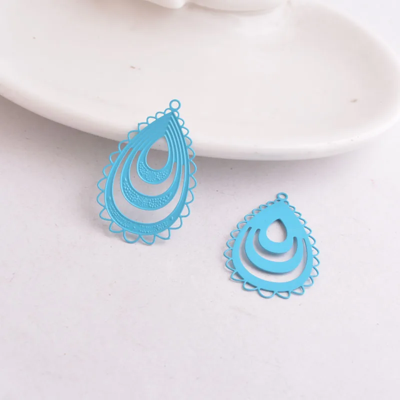 Turquoise Blue 50 шт. AB1409 20 мм* 32 мм овальной формы Подвески Разъем Подвески ручная работа застежки для сережек - Окраска металла: Turquoise Blue