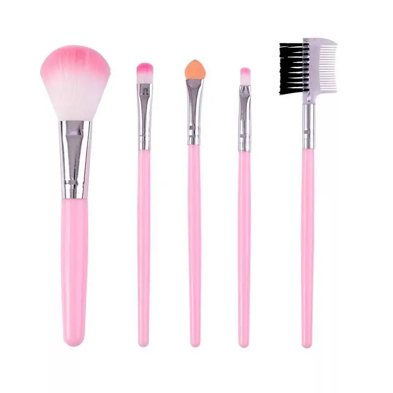 pink 5pcs Набор кистей для макияжа Румяна хайлайтер и тонального крема тени для глаз, подводка для глаз с ресницами, губами, набор кистей для пудры, 5/20 шт./компл - Handle Color: pink 5pcs
