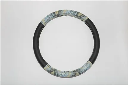 Blue B Snake Grain Steering Wheel Cover PU Leather Auto Steering Covers Wheel Hub Cases Protector For BMX AUDI Mercedes Sports Car - Название цвета: Blue B