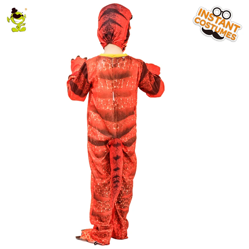 Child Tyrannosaurus Costume Cosplay Orange Color Clothes Role Play Cartoon Animal Dinosaur Christmas Boy's Suit | Тематическая