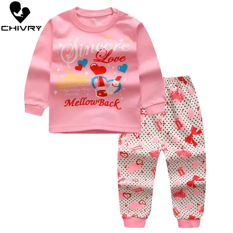 Набор пижам для мальчиков и девочек Chivry хлопковая футболка с длинным рукавом