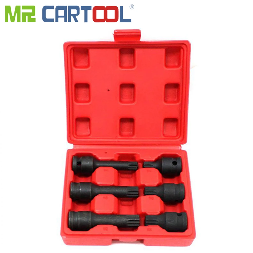 Mr Cartool 6 шт. 1/2 &quotдиск сплайн ударная головка Набор бит M14 M16 M18 с чехлом для хранения