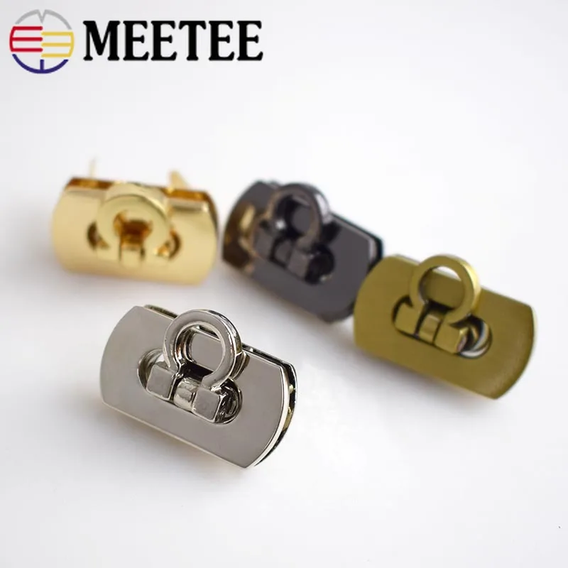 Meetee 25x17mm Handbag Bag Locks Buckle Fashion Twist Turn Lock Snaps For DIY Replacement Bags Purse Clasp Closure KY809 | Дом и сад