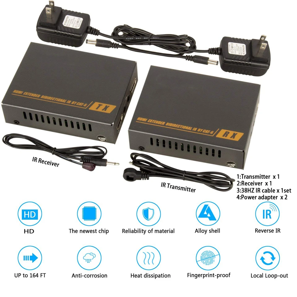 Navceker HDMI удлинитель 60 м поддержка POC & Loop Out с ИК управлением 1080P к RJ45 передатчик