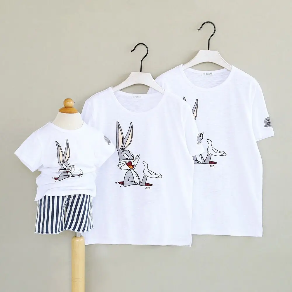

Children's pure cotton parent-child T-shirt new summer male and female baby parent-child package family short sleeved T-shirt