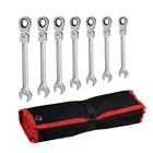 7 шт ключ с комбинацией гибкий храповой ключ Авто ремонт ручные Инструменты гаечные ключи Набор ключей llaves herramientas D6121