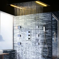 shower ceiling thermostat rain shower faucets set led electric showerheads rainfall duchas body massage shower jets bath set