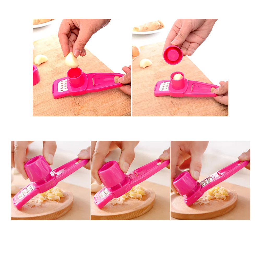 3 Colors Multifunction Plastic Stainless Steel Garlic Presses Kitchen Gadgets Chopper Cutter Grinding Hand Tool | Дом и сад