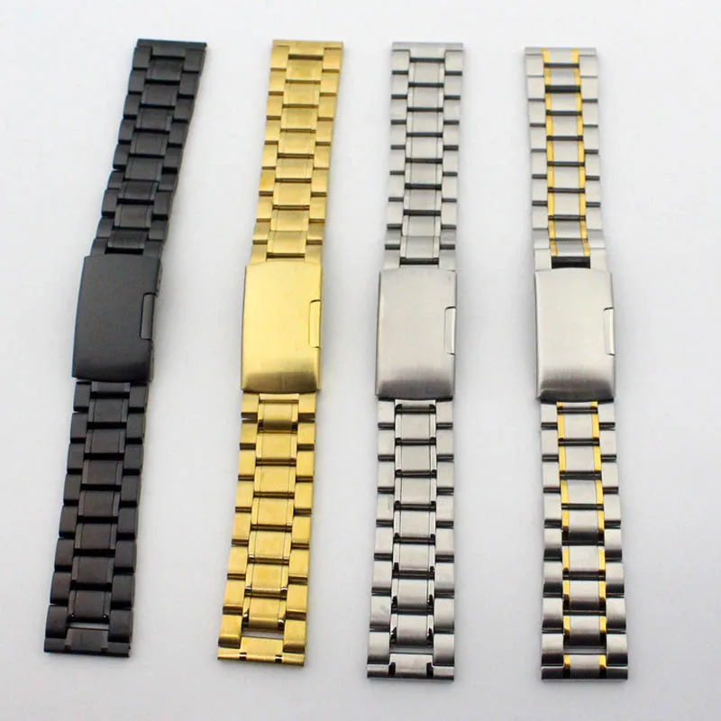 

18/19/20/22mm Men Watch Band Strap Stainless Steel Solid Links Watchband Bracelet Watches Accessories New Arrival