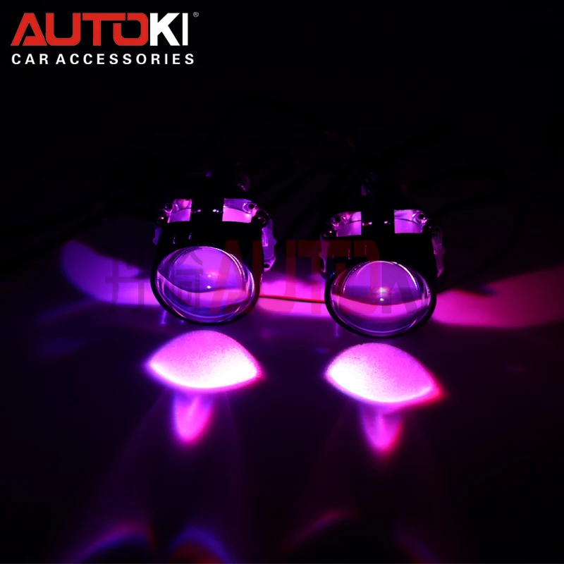 Autoki 2 шт. LED цветной RGB Devil Eyes Hella 5 Q5 Bi xenon объектив Автомобильный Demon Eye для фар