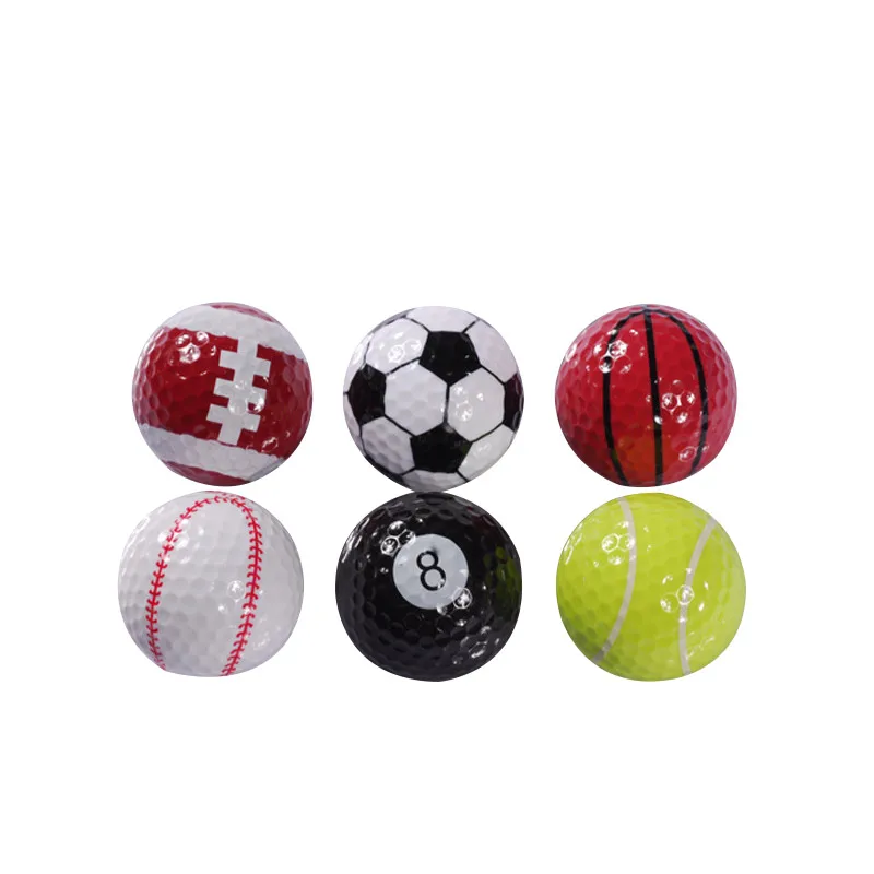 6PCs Novelty Colorful Sports Golf Balls Ball Game Indoor Outdoor Training Gift | Спорт и развлечения