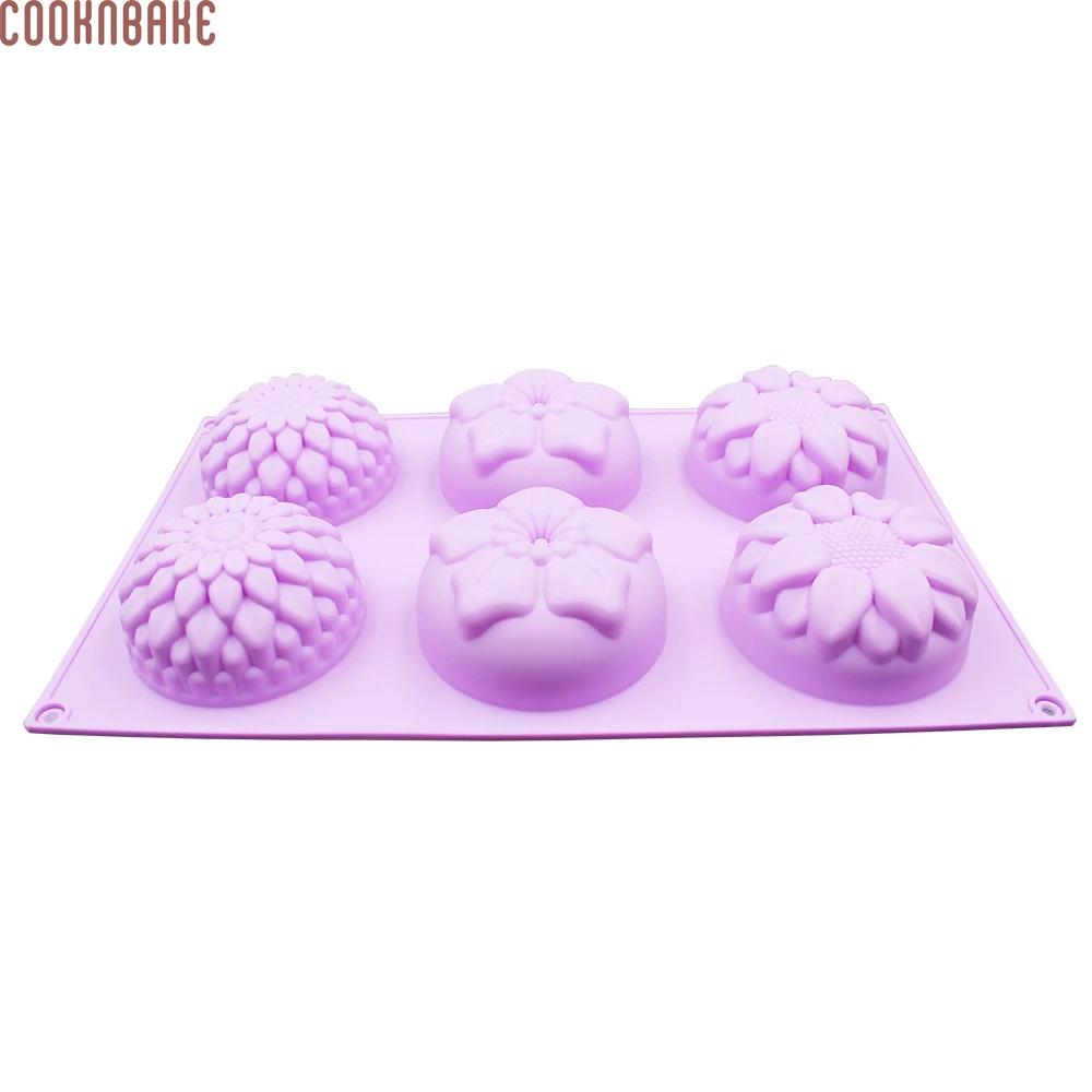 COOKNBAKE DIY три вида цветов силиконовая форма для торта мыльная желе CDSM 639|jelly mold|soap
