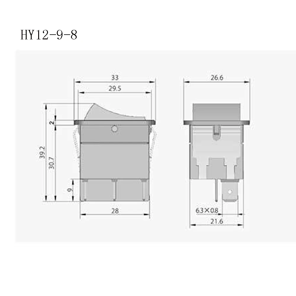 

2Pc KEDU HY12-9-8 20A 125/250V 3 Pins 1.5HP On Off On Rocker Pushbutton Switch Electric Industiral Push Button Switches for Tool