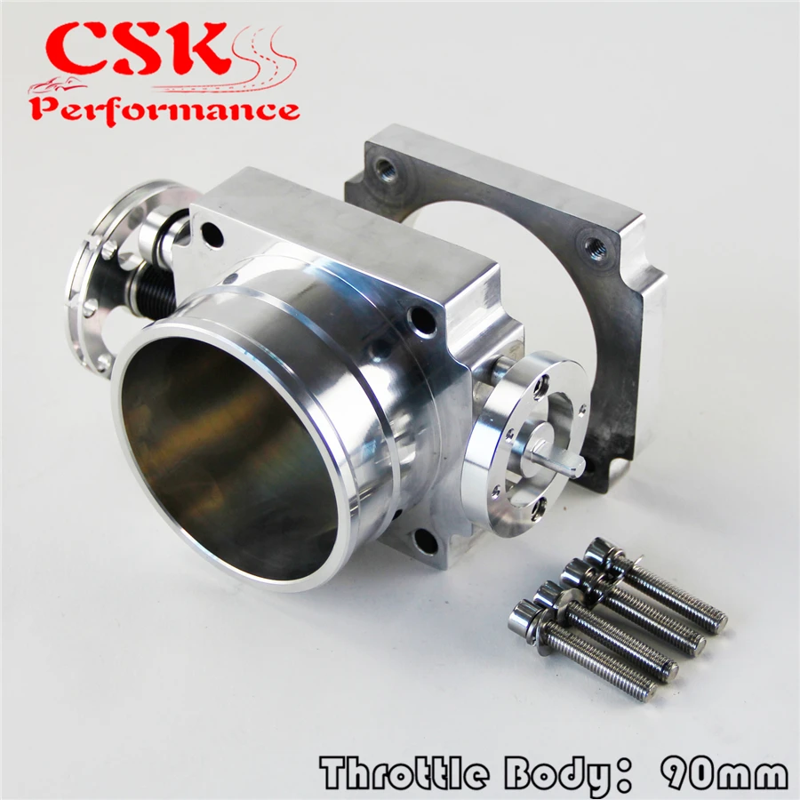 Universal 90MM VQ35TPS Throttle Body Intake Manifold RB25DET RB26DET GTS SILVER | Автомобили и мотоциклы