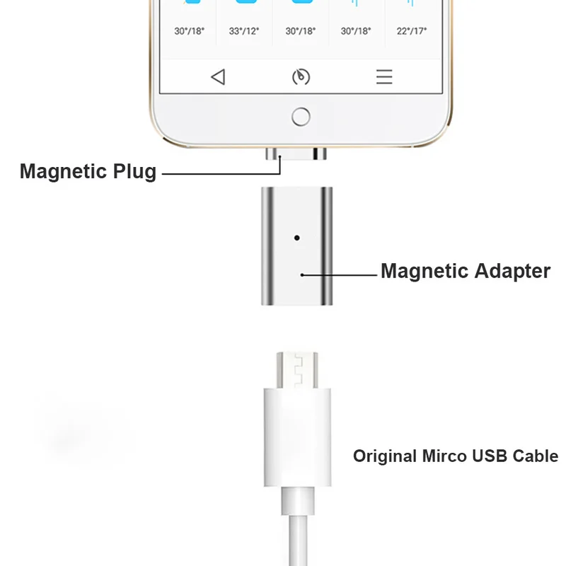 Магнитный переходник для зарядки 2 в 1 Micro USB к type C &amp микро-usb-штекер type-c Android
