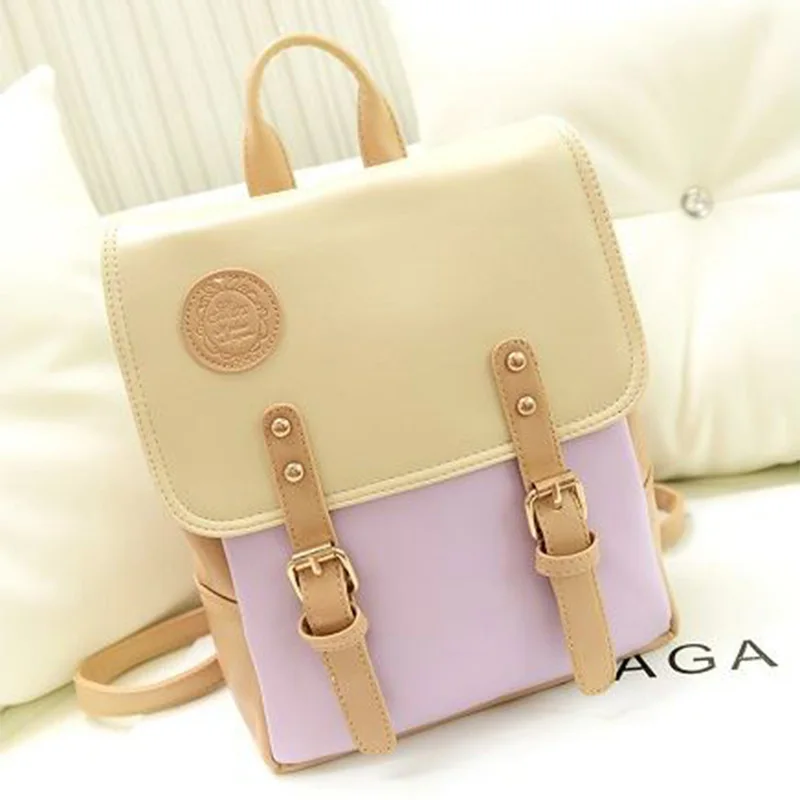 

2017 Women's Leather Backpack New Fashion School Backpacks For Teenage Girls Famous Brand Cute Candy Colors Mochilas