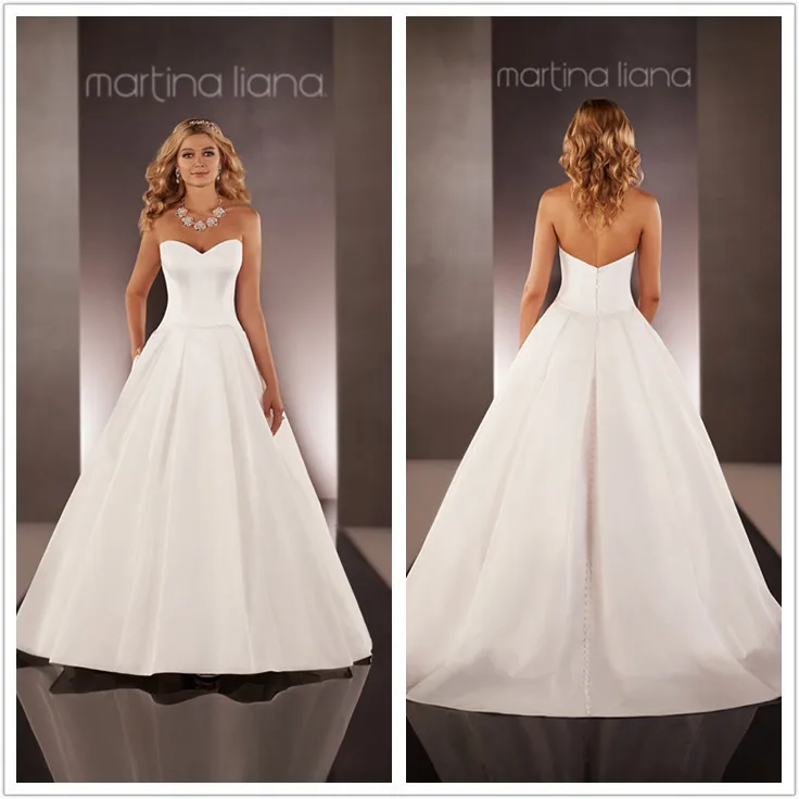 

Wedding Dresses 2016 fashionable A-Line sweetheart sleeveless taffeta bride dress ivory robe de mariage Vestido De Noiva