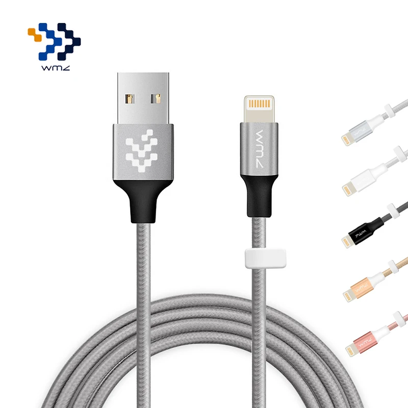 WMZ для iPhone Xs Max XR 7 8 6 Plus 6S 5 USB зарядное устройство плетеный кабель освещения быстрой