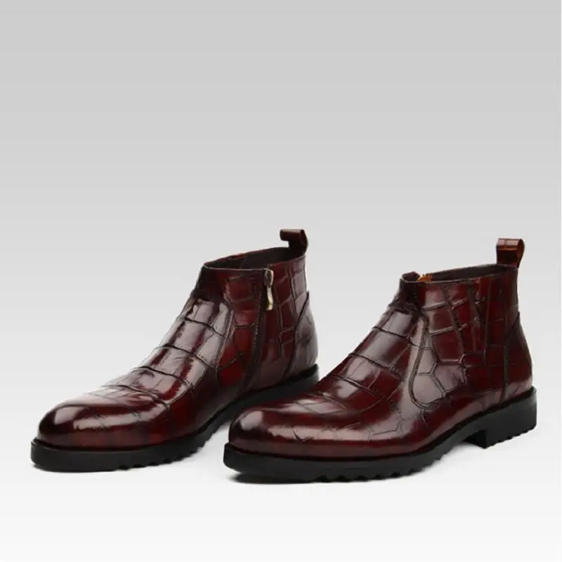 MYCOLEN/2017 г. брендовые Мужские ботинки в стиле ретро с каменным узором удобная