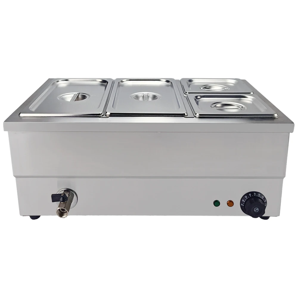 1500 Вт четыре контейнера Bain Marie буфет подогреватель еды коммерческий автоматический суп горшок Ресторан приготовление пищи Bain Marie