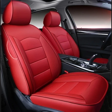 AutoDecorun перфорированная яловая кожа чехол для сиденья для Porsche Cayman аксессуары автомобильные чехлы для сидений 987 2 сиденья протектор 2013 - Название цвета: Red