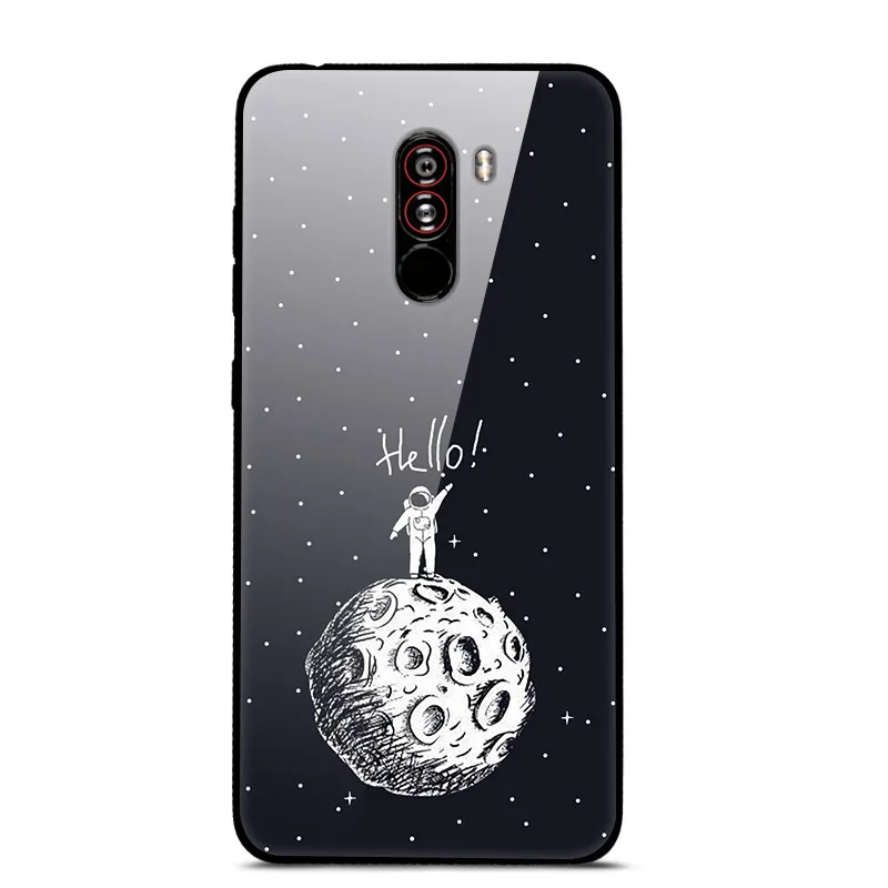 Чехол Poco F1 для Xiaomi Pocophone F1 6,18 чехол роскошный стеклянный Жесткий PC задняя крышка для Coque Xiaomi Pocophone F1 чехол TPU рамка F 1 - Цвет: as photo 4